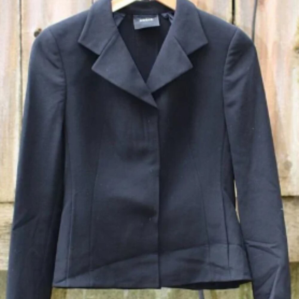 Akris - Super Cute Blazer, Stretch Wool Snap Front, Peplum Pleat Hem, sz 4